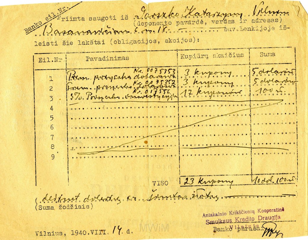 KKE 5733.jpg - (niemiecki-litewski) Dok. Zaświadczenia lekarskie tłumaczone przez notariusza na język niemiecki dla Antoniego Graszko, Wilno, 23 X 1942 r./19 VII 1943 r.